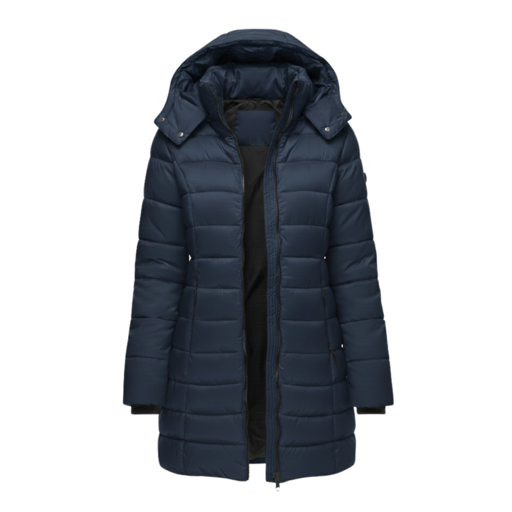 Mathilde | Women's Slim Hooded Quilted Midi Puffer Coat