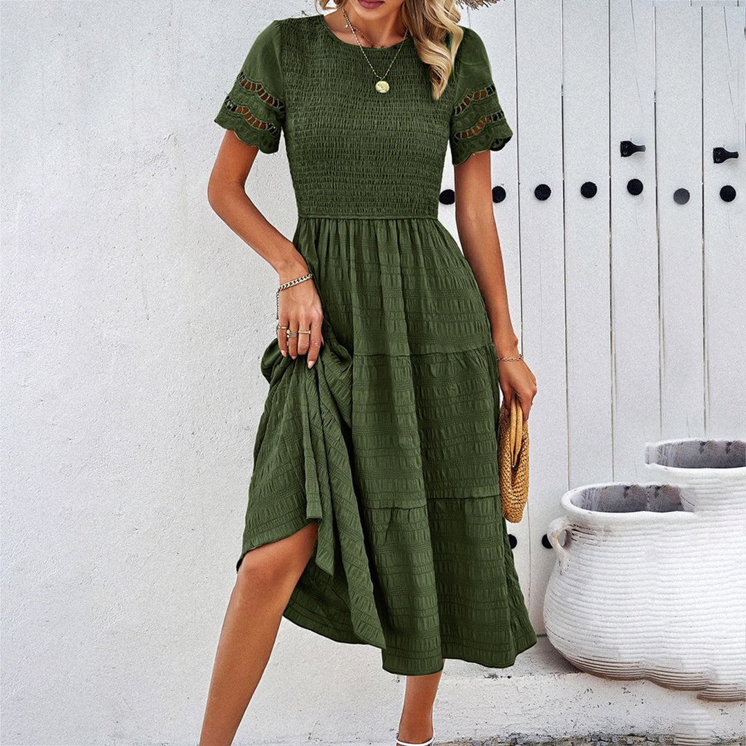 Leah | Smocked Flattering Midi Dress