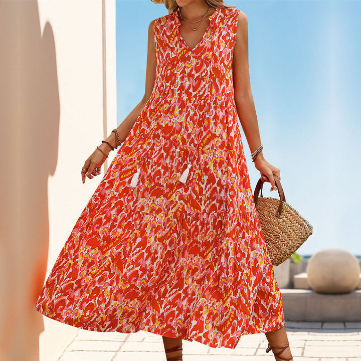 Zuri | Flattering Floral Sleeveless Dress