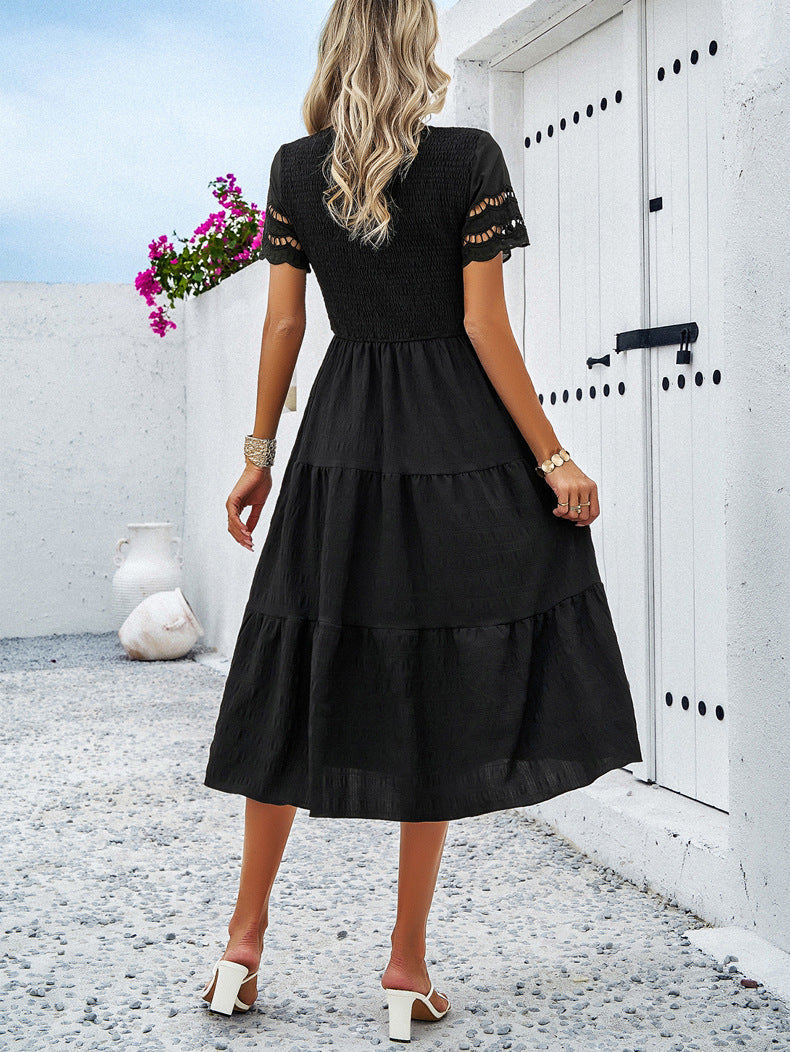 Leah | Smocked Flattering Midi Dress