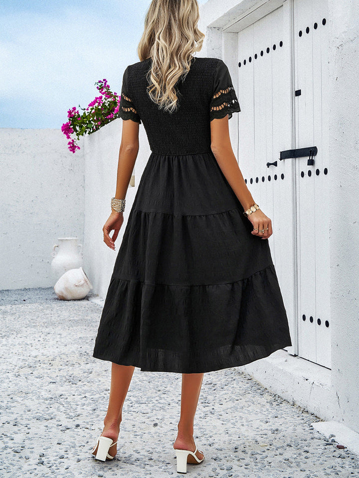 Leah | Smocked Flattering Midi Dress