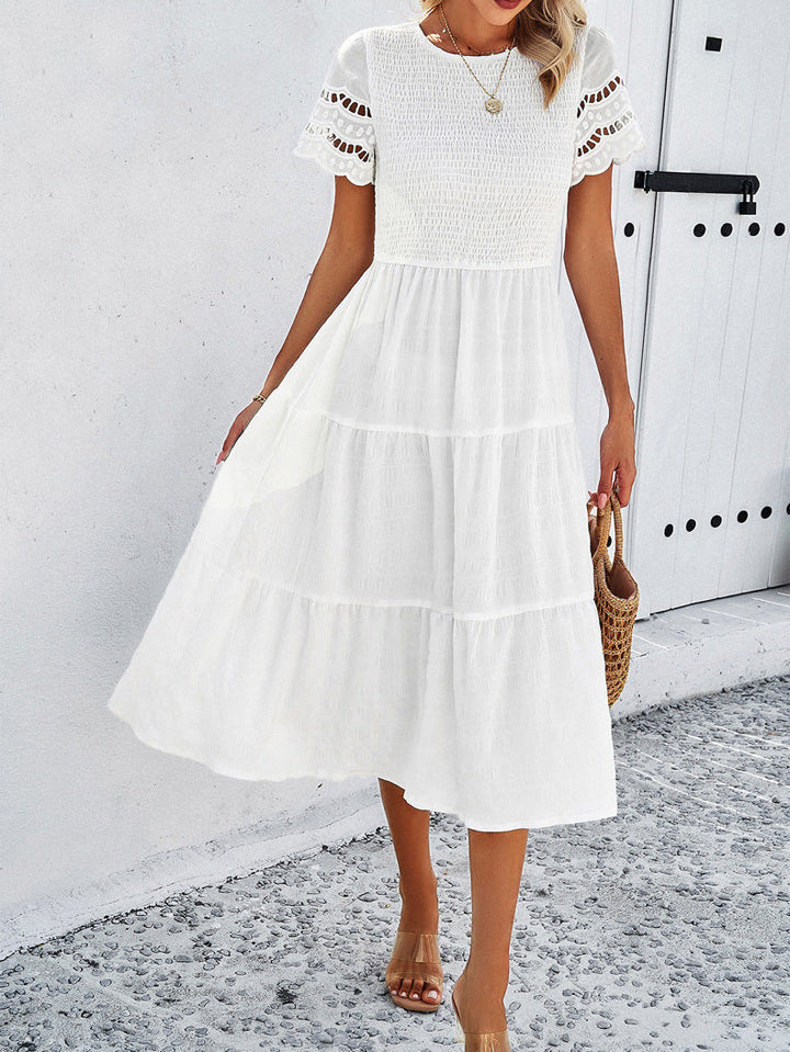Leah | Smocked Flattering Midi Dress