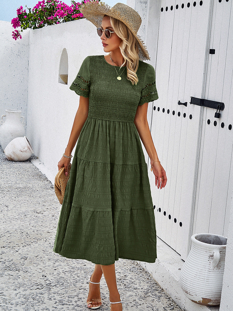 Leah | Smocked Flattering Midi Dress