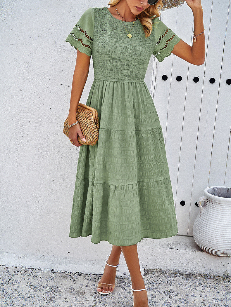 Leah | Smocked Flattering Midi Dress