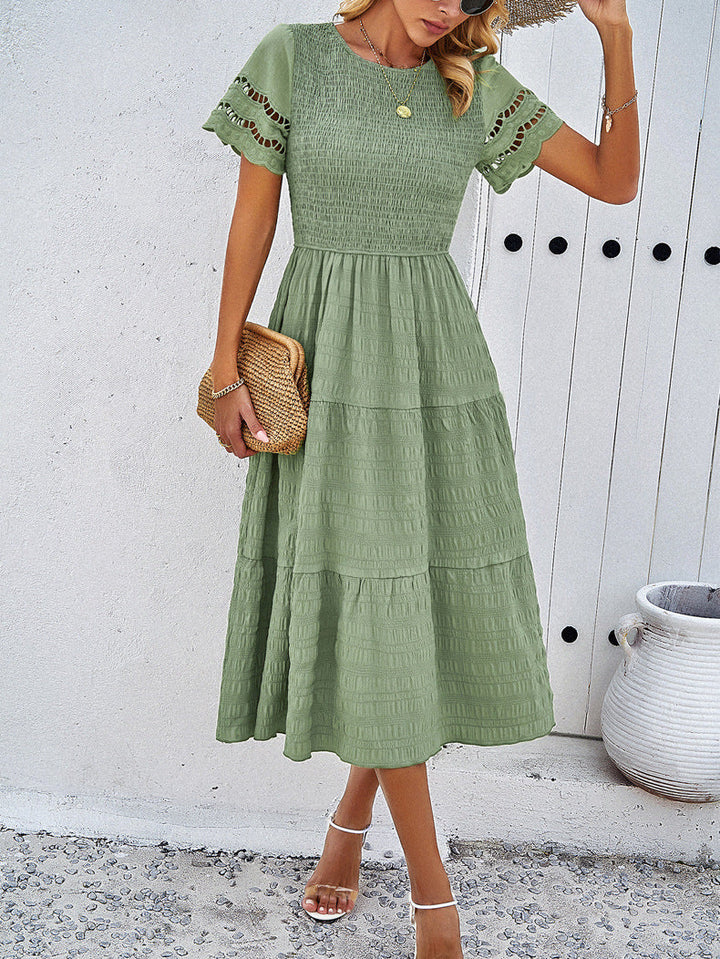 Leah | Smocked Flattering Midi Dress