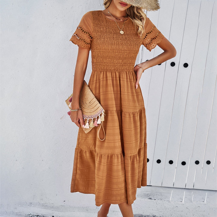 Leah | Smocked Flattering Midi Dress