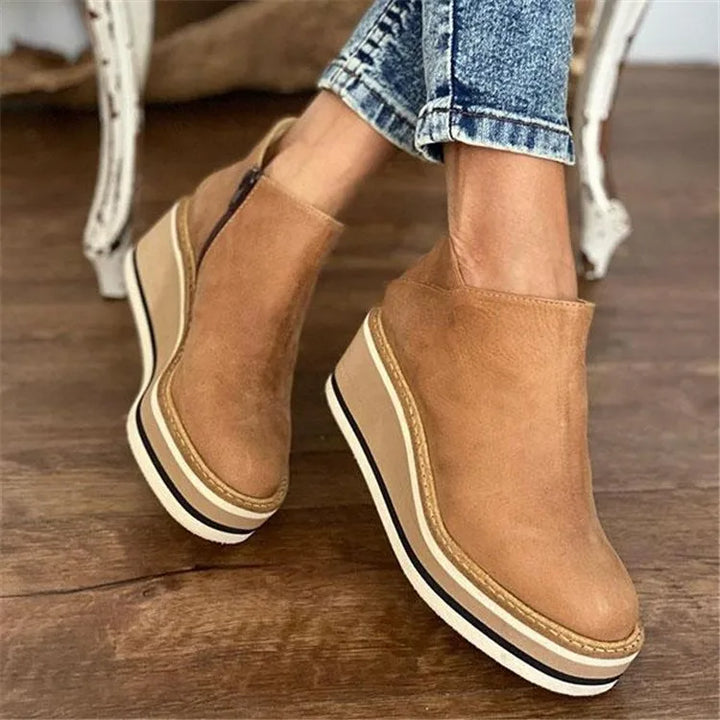 Paloma | Women's Casual Side-Zip Platform Wedge Ankle Boots