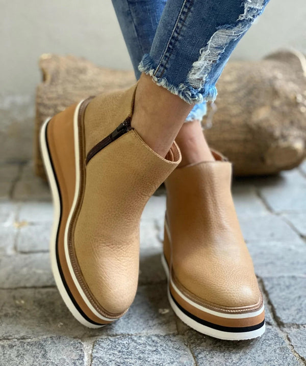 Paloma | Women's Casual Side-Zip Platform Wedge Ankle Boots