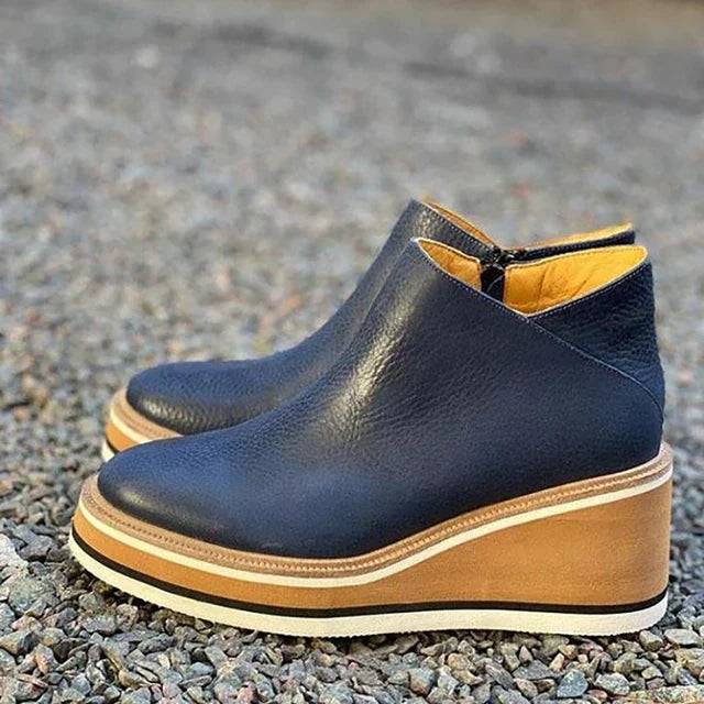 Paloma | Women's Casual Side-Zip Platform Wedge Ankle Boots