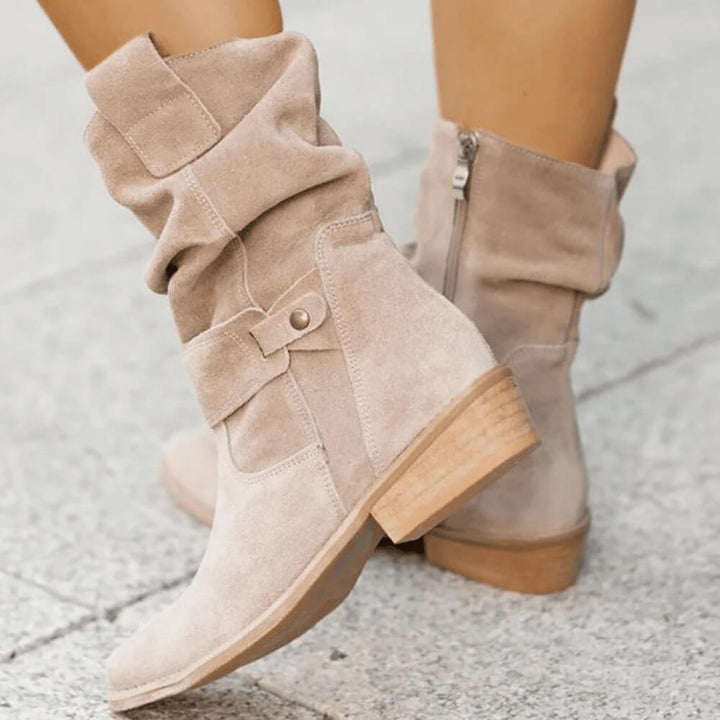 Remy | Women's Boho Slouchy Round-Toe Block-Heel Ankle Boots