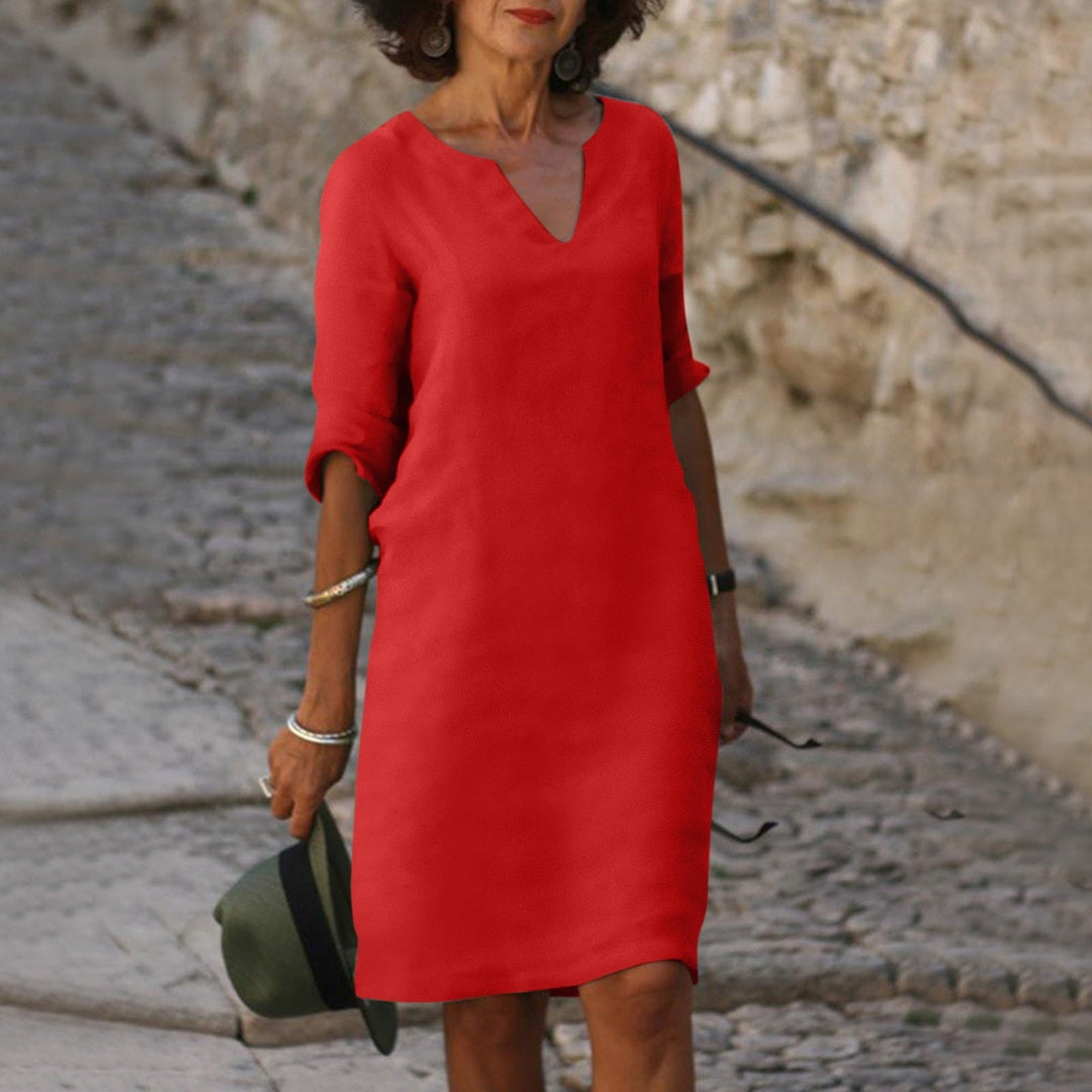 Noelle | Timeless Women's Midi V-Neck Dress