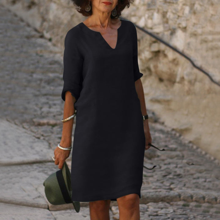 Noelle | Timeless Women's Midi V-Neck Dress