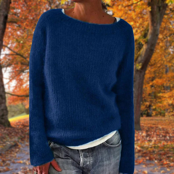 Signe | Women's Oversized Boat-Neck Long Sleeve Knit Sweater