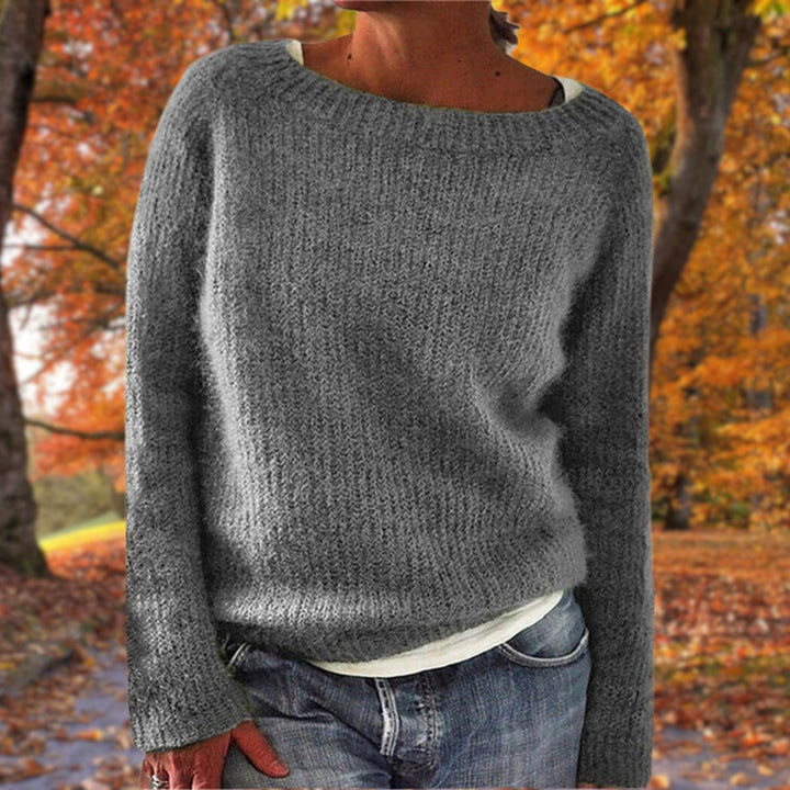 Signe | Women's Oversized Boat-Neck Long Sleeve Knit Sweater