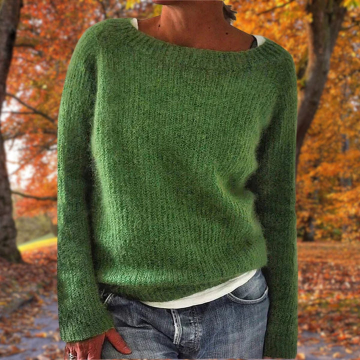 Signe | Women's Oversized Boat-Neck Long Sleeve Knit Sweater