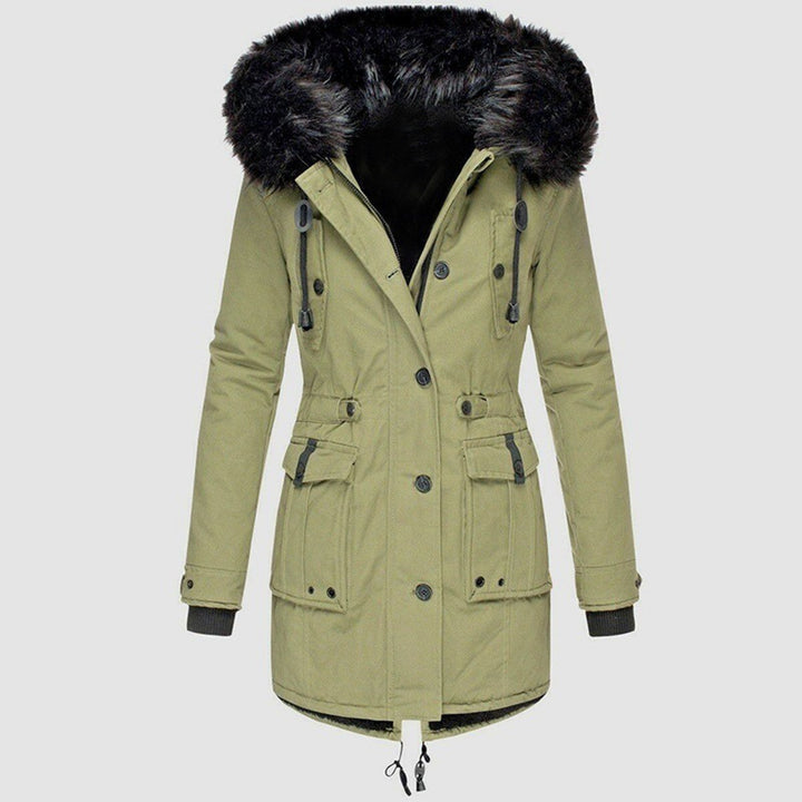 Sigrid | Women's Faux Fur Hood Button Drawstring Longline Parka