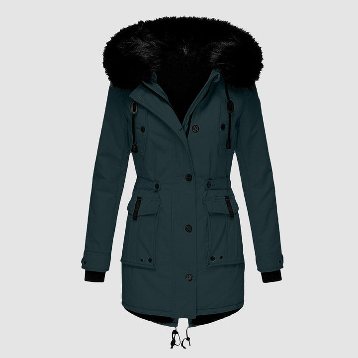 Sigrid | Women's Faux Fur Hood Button Drawstring Longline Parka