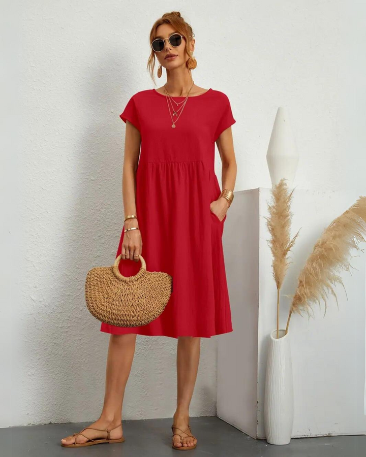Milla - O-Neck Casual Summer Loose Fit Dress