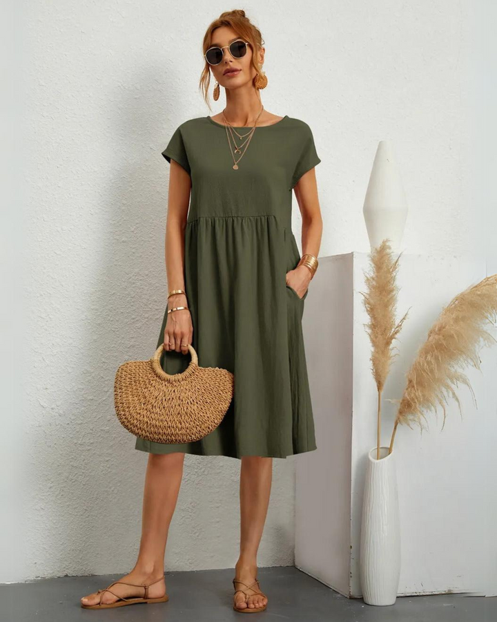 Milla - O-Neck Casual Summer Loose Fit Dress