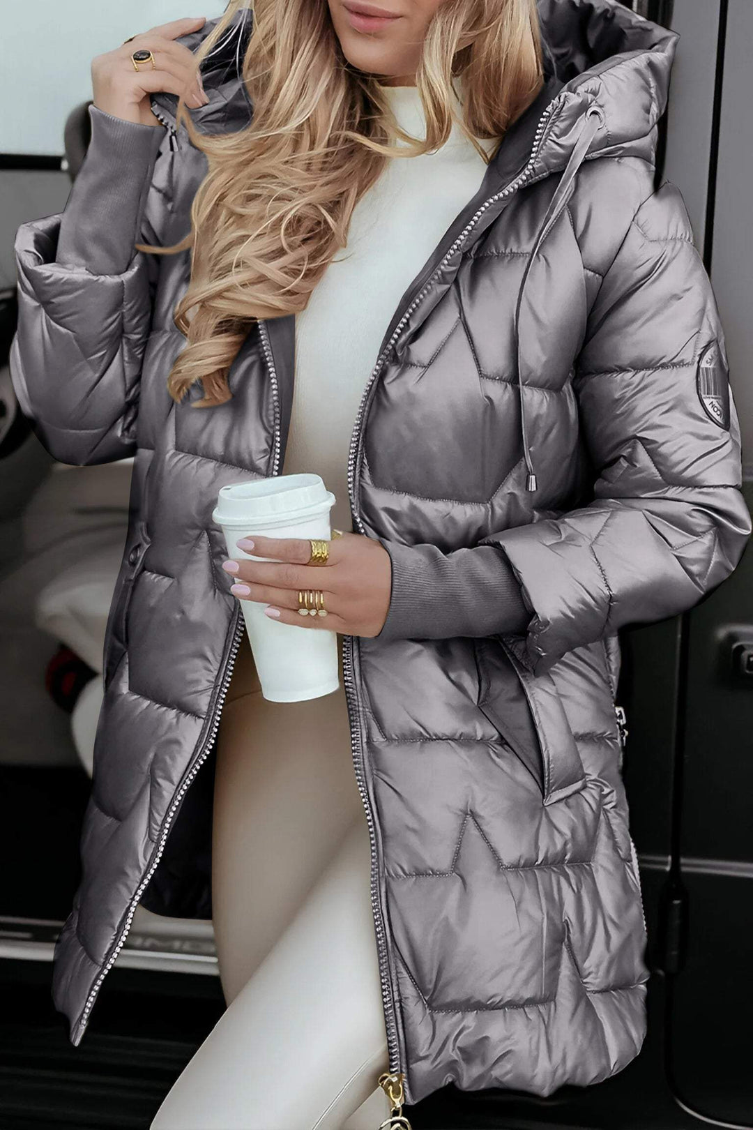 Vera | Women's Oversized Hooded Quilted Mid-Length Puffer Coat