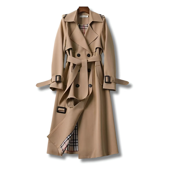 Vivienne | Women's Classic Double-Breasted Belted Long Trenchcoat