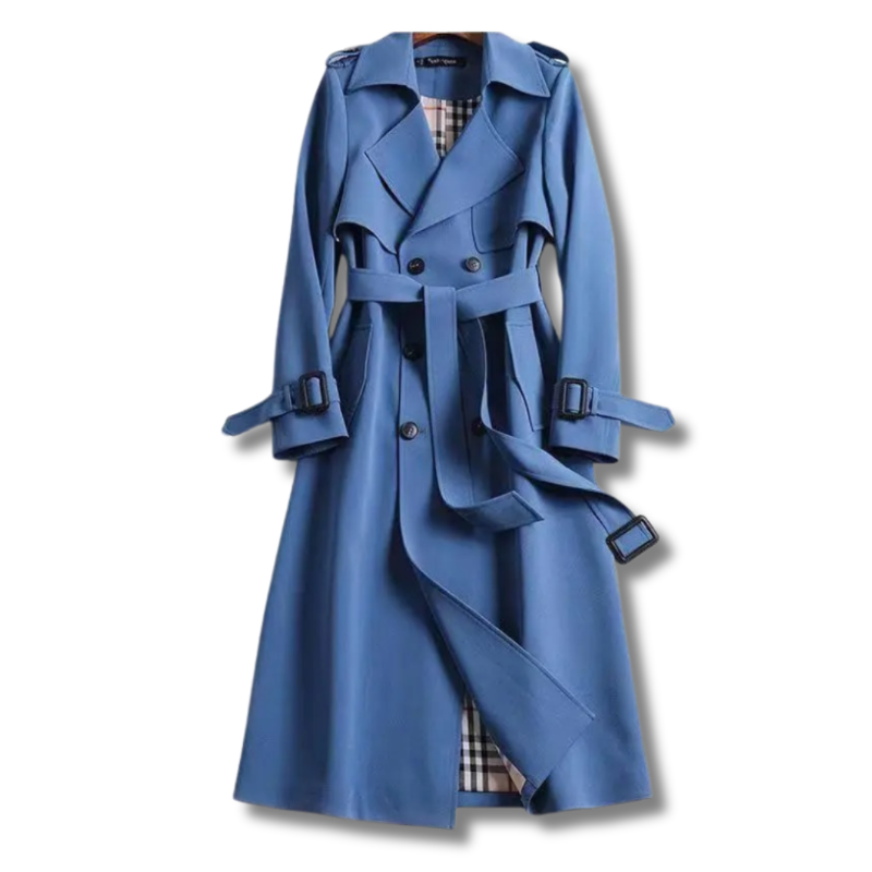 Vivienne | Women's Classic Double-Breasted Belted Long Trenchcoat