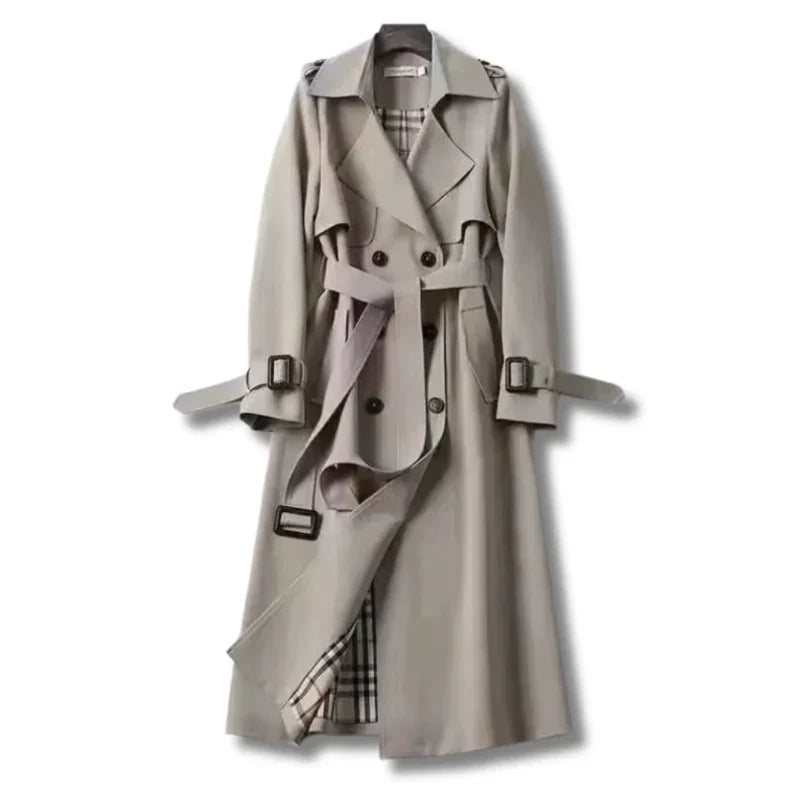 Vivienne | Women's Classic Double-Breasted Belted Long Trenchcoat