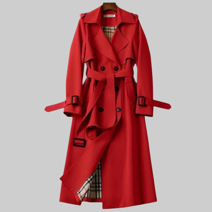 Vivienne | Women's Classic Double-Breasted Belted Long Trenchcoat
