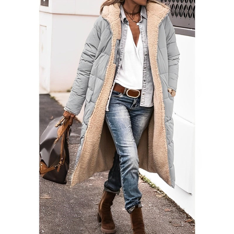 Vivienne | Women's Oversized Open-Front Teddy-Lined Maxi Coat
