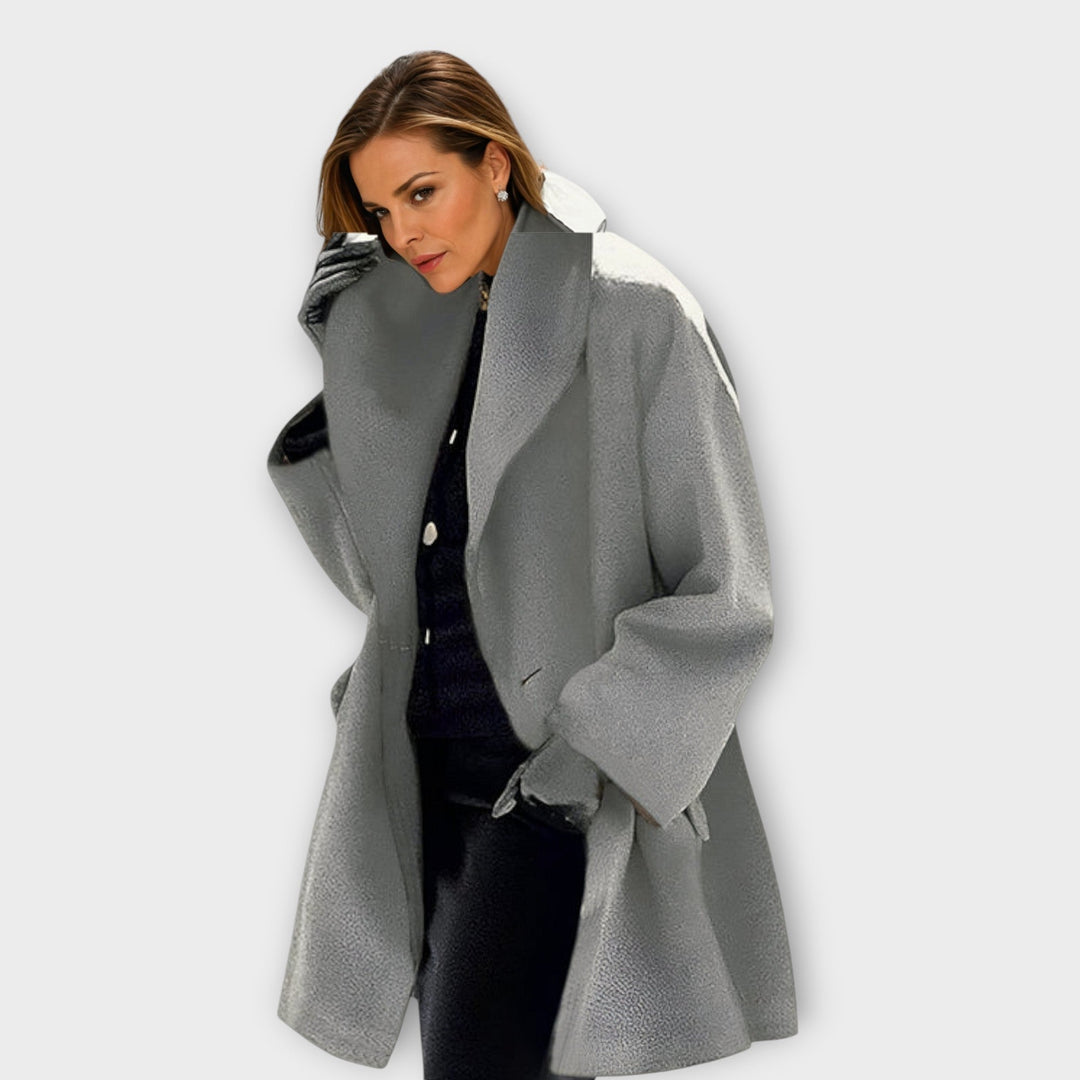Vivienne | Women's Oversized Wide-Lapel Drop-Shoulder Midi Coat