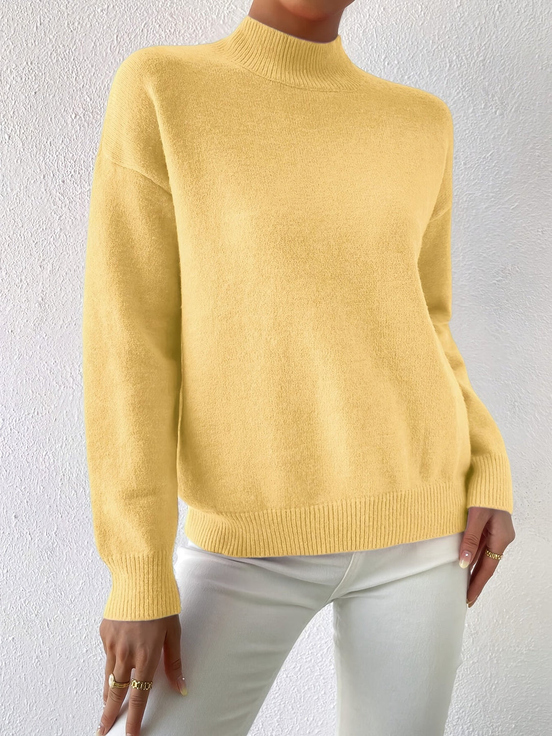 Sabrina | Women's Mock Neck Drop Shoulder Sweater