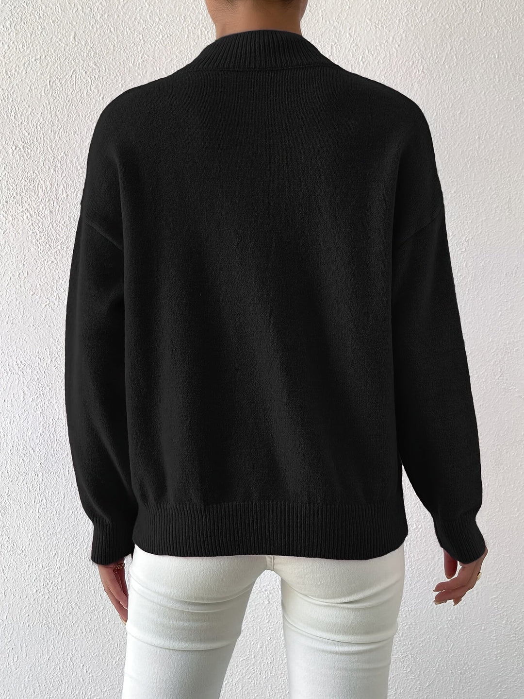 Sabrina | Women's Mock Neck Drop Shoulder Sweater