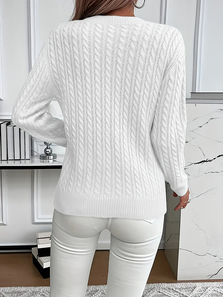 Fenwick | Women's Cable-Knit Round Neck Sweater