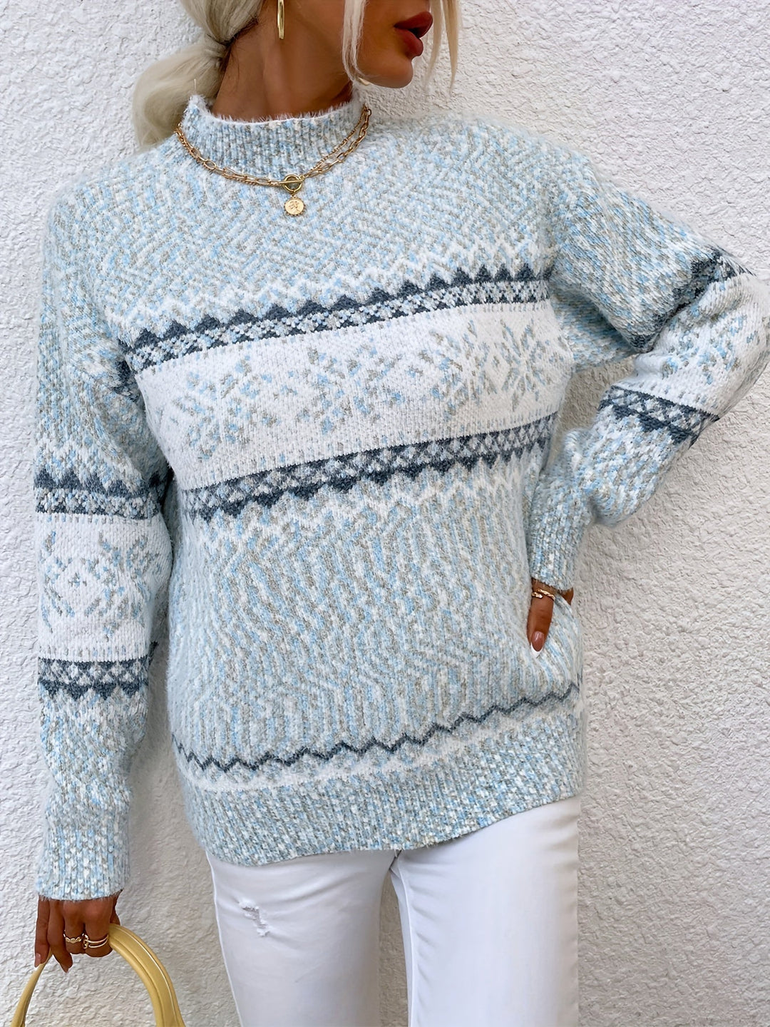 Sabine | Women's Fair Isle Mock Neck Sweater