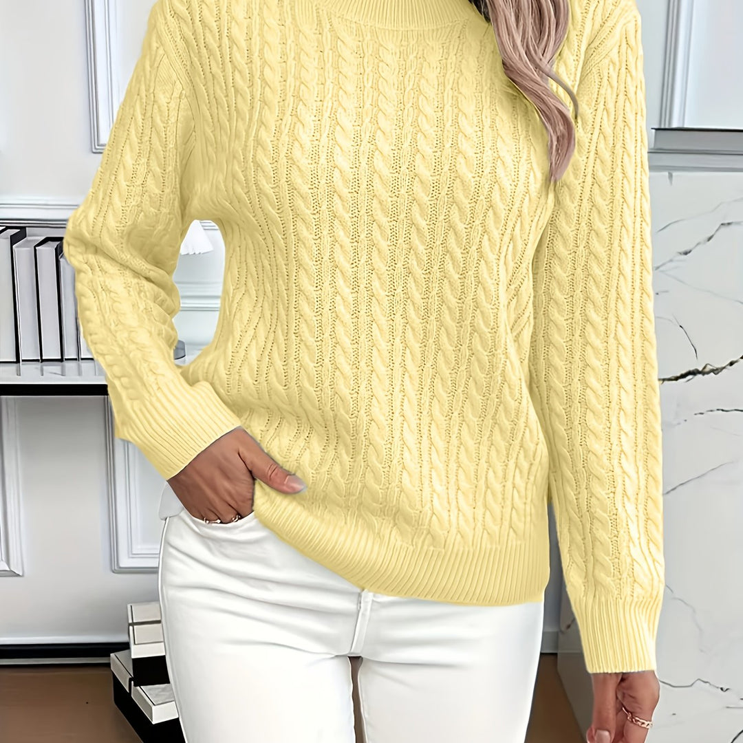 Fenwick | Women's Cable-Knit Round Neck Sweater