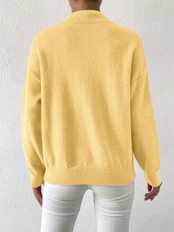 Sabrina | Women's Mock Neck Drop Shoulder Sweater