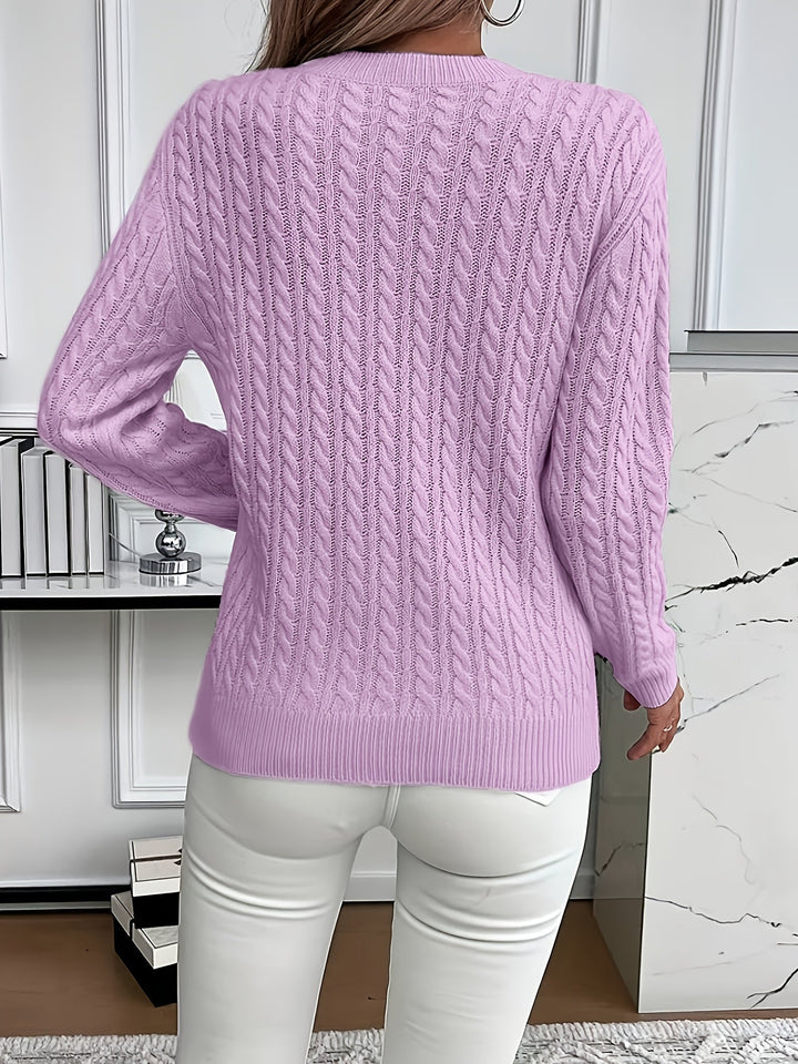 Fenwick | Women's Cable-Knit Round Neck Sweater