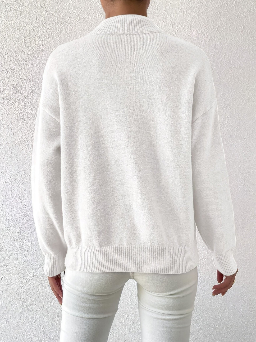 Sabrina | Women's Mock Neck Drop Shoulder Sweater