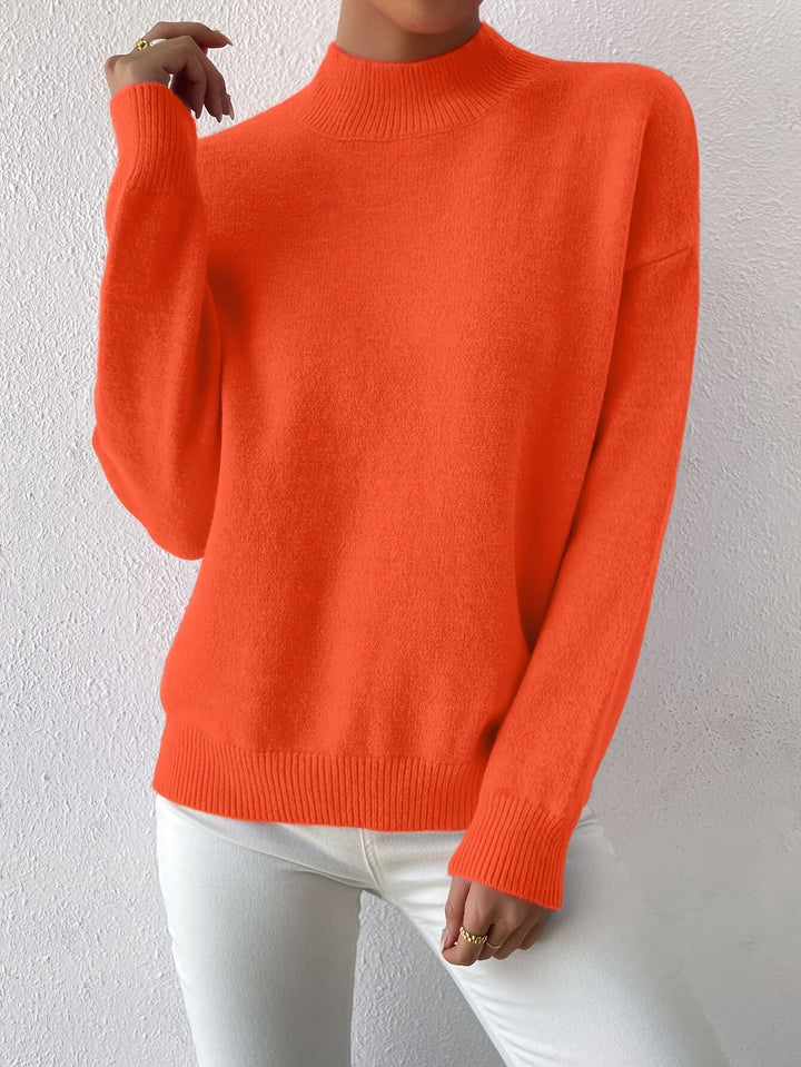 Sabrina | Women's Mock Neck Drop Shoulder Sweater