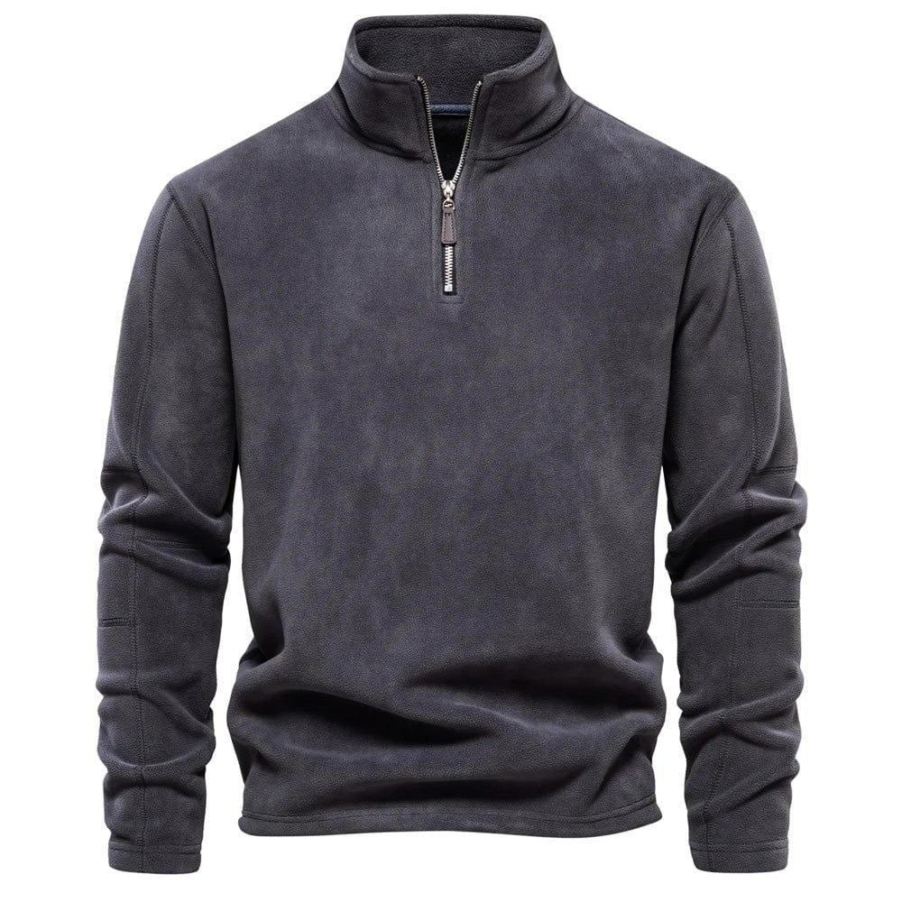 Callum classic quarter-zip pullover in light blue, front view