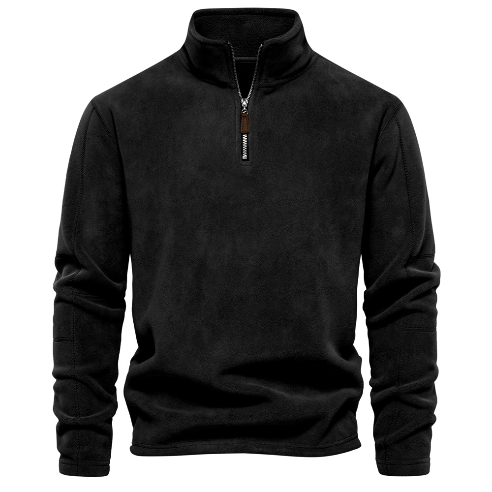Callum classic quarter-zip pullover in light blue, front view
