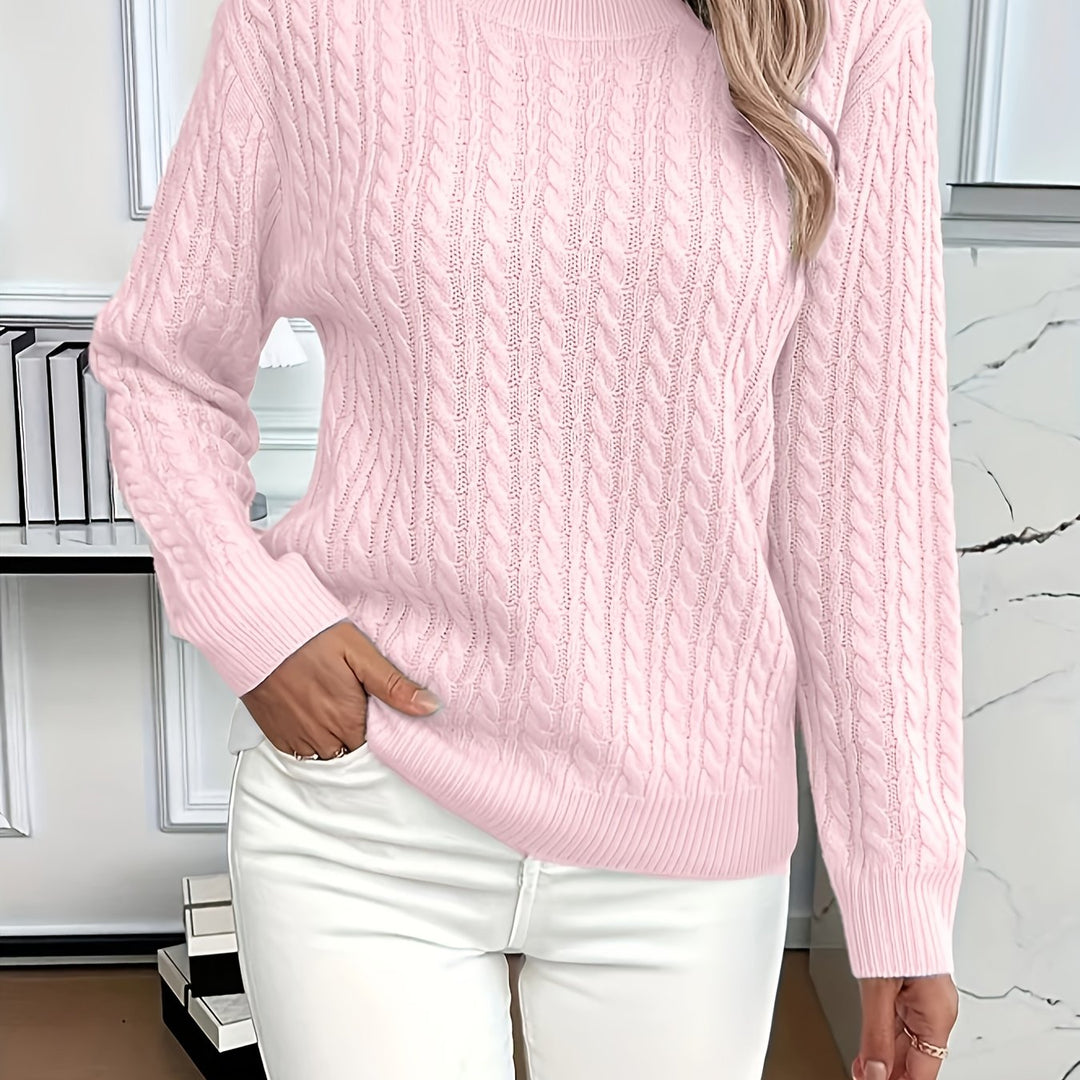 Fenwick | Women's Cable-Knit Round Neck Sweater