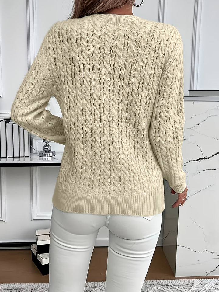 Fenwick | Women's Cable-Knit Round Neck Sweater