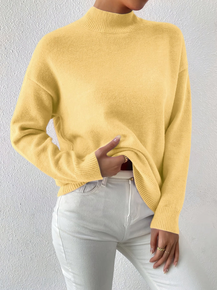 Sabrina | Women's Mock Neck Drop Shoulder Sweater