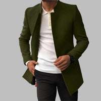 Dominic | Men's Slim Fit Stand Collar Wool Coat