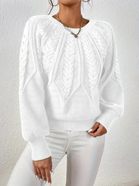 Elowen | Women's Cable-Knit Round-Neck Sweater
