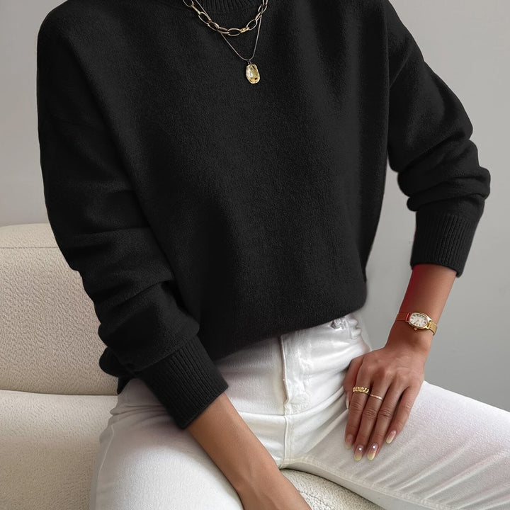Sabrina | Women's Mock Neck Drop Shoulder Sweater