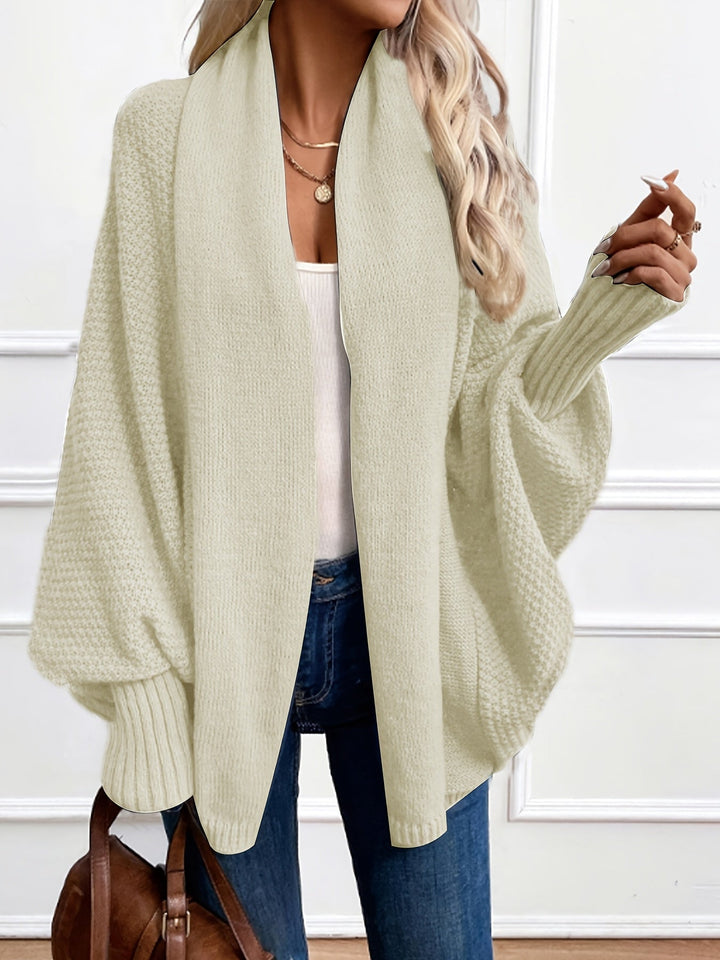 Harlow draped shawl collar cardigan in light green, front view