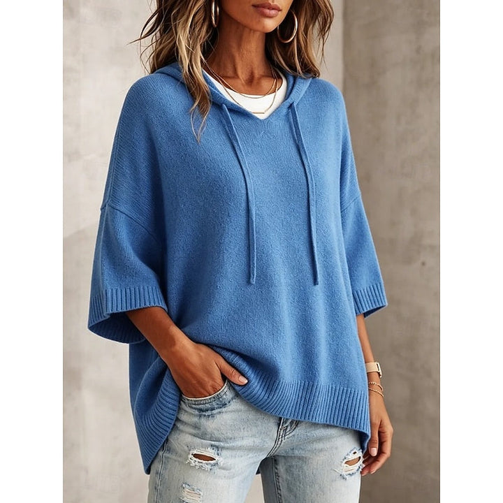 Harlow oversized hooded sweater with drawstring, hand in pocket
