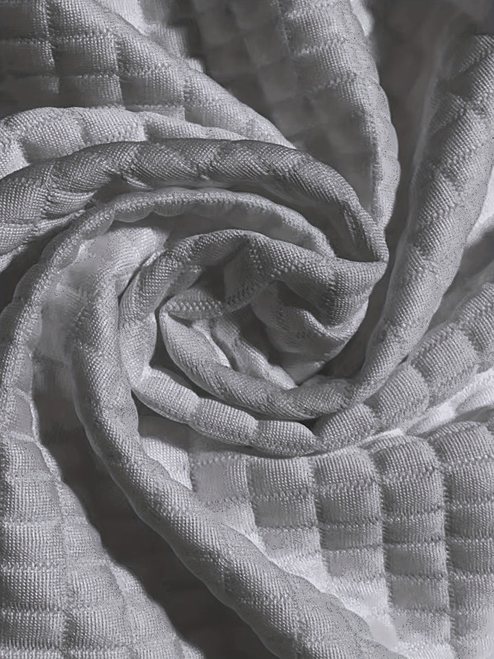 Marguerite grey textured knit fabric close-up